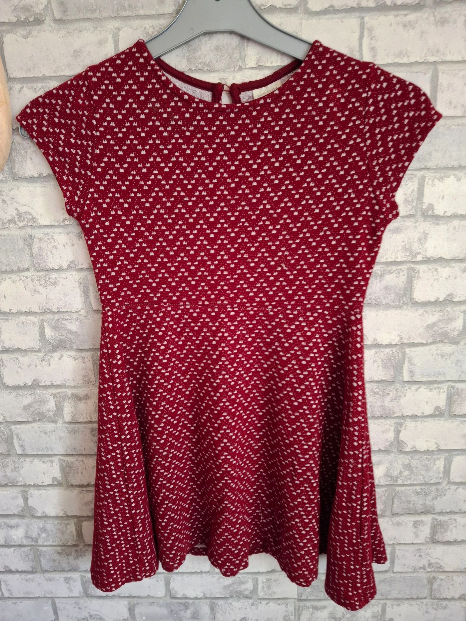 Burgundy Patineuse Dress with Small Patterns Size 9 Years Zara – photo 2